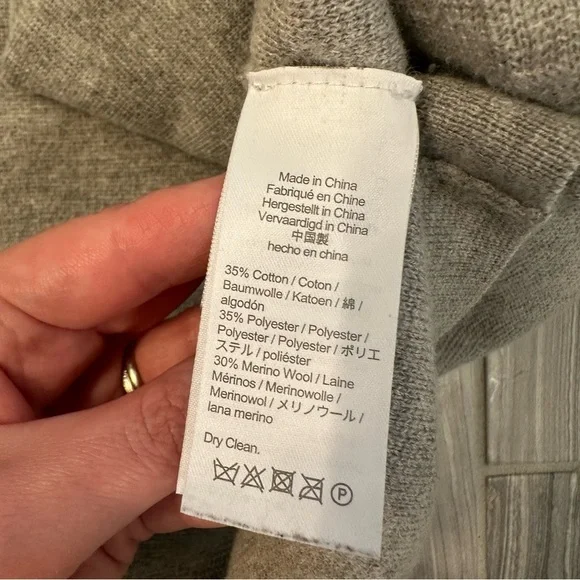 J Crew Re-Imagined Cotton Wool Blend Open Cardigan sweater Blazer L/XL Pockets - Picture 7 of 7